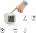 7 Colours LED Luminous Change Alarm Clock Digital Clock Cube Digital Alarm Clock Table Clock with Time Snooze Date Temperature Display for Children. 