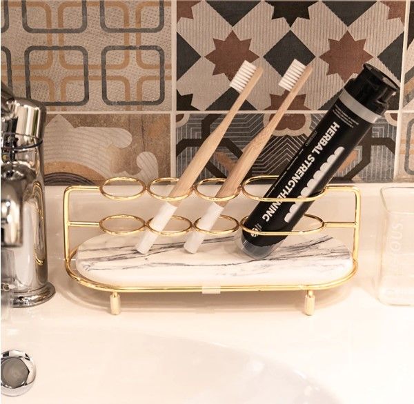 Electric%20toothbrush%20holder%20light%20luxury%20golden%20bathroom%20shelf%20Washing%20table%20diatom%20mud%20absorbent%20pad%20toilet%20storage%20rack%20-%20Image%202