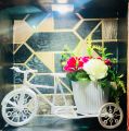 Decoration beautiful... Cycle wid flower .. durable plastic... 12x8 inch size...SAME SHOWN IN PICTURES. 
