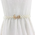 Fashion Pearl Belts For Women Dresses Elastic Buckle Ladies Belt Flower Butterfly Crystal Girls Waist Belts Waistband. 