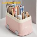 Desktop Pen Holder Bus-shaped Multifunctional Pen Holder Large Capacity Office Supplies Organizer for Southeast Asian Buyers Desktop Stationery Container. 