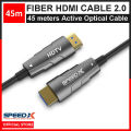 SpeedX HDMI Fiber Optic Cable 4k - 45 meters Fiber HDMI Cable 2.0 AOC (Acive Opical Cable). 