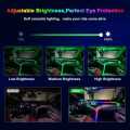 Multicolor LED Symphony Ambient Light For Car Interior USB Decoration Atmosphere Neon RGB Rainbow Acrylic Strip Mobile APP Control and Remote Control. 