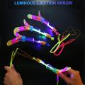 SF Outdoor Shining Rocket Flash LED Light Slingshot Elastic Helicopter Rotating Outdoor Flying Toy Arrow Party Gift Childrens Favor #444684. 