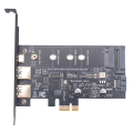 PCI-E to USB 3.0 PCI Express Card Incl.1 USB C and 2 USB A Ports, M.2 NVME to PCIe 3.0 Adapter Card with Bracket. 