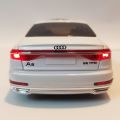 1/24 Audi A8 Diecast Alloy Metal Toy Car Miniature Vehicle Model Pull Back Sound & Light Doors Openable Collection Gift For Boys Kids. 