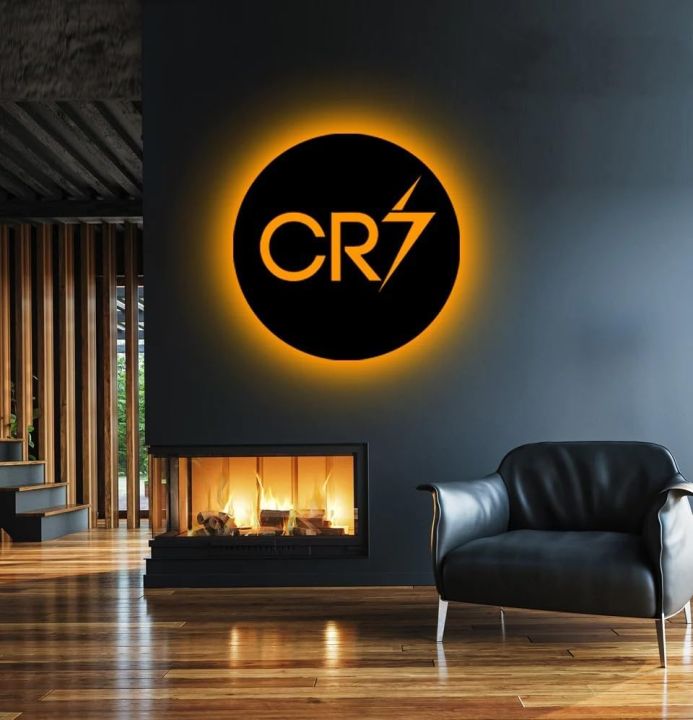 Cristiano Ronaldo CR7 LED Logo wall lamp, Led wall lamp for Football Lovers, Wall Night lamp CR7 Lovers