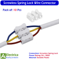 10pcs 3P Screwless Spring Type Electrical Cable Connector CH3 Quick Wire Terminal Block 5A 380V Durable Safe Easy Wiring for Home Office Industrial Electrical Projects by Electrica. 