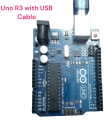 Arduino Uno R3 with USB Cable. 