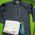IMPOTED DEMIM KURTA WITH WHITE SHALWAR. 