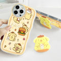AMORVOR for Samsung A04 Back Cover (With Free Holder) Cute Lovely Soft Wavy Phone Case Camera Protection Transparent TPU Soft Cover. 