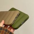 Vintage Olive Green Wave Shape Phone Case For iPhone 13 12 11 Pro Xs Max X Xr 7 8 Plus Shockproof Soft Silicone Back Cover. 