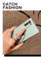 For OPPO A95 / OPPO F19 Back Cover + Rhinestone Ring Holder Stand Shiny Plating Square Bumper Girls Phone Case Soft TPU Silicone Shockproof Protective Cover. 