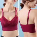 Red underwear Seamless bra lace bra women underwear plus size bra fixed cup No Steel Ring anti-sagging thin bra push up bra gathered bra soft bra. 
