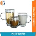 350/450ml Double Wall Glass Coffee Mugs Insulated Clear Borosilicate Glasses Cup With Handle Juice Milk Tea Cups For Gifts. 