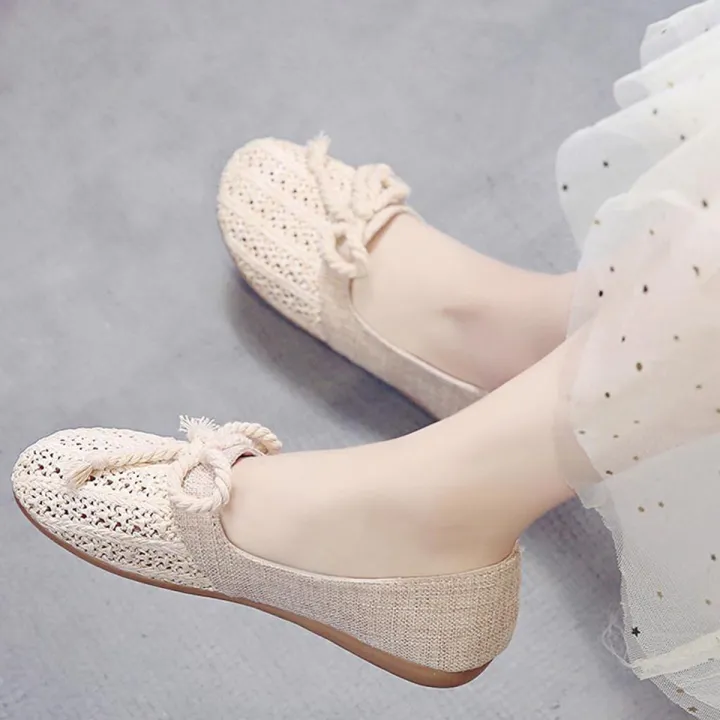 Women's%20Ladies%20Fashion%20Knit%20Cane%20Hollow%20Out%20Flat%20Loafers%20Casual%20Shoes%20-%20Image%202