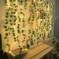 Green Leaf Garland String Lights,[ pack of 1 / 6 / 12 ] Vine Fairy Lights with Blinking Feature for Bedroom, Wedding, Home Decor - Battery Operated, Wall Garden Stairway Decorative Lighting with Switch Control - Artificial Floral Theme  (battery included). 