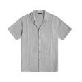 Men Summer Beach Shirt Casual Cotton Linen Solid Color Tops Short Sleeves Lapel T Shirt. 
