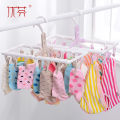 12-CLIPS FOLDING PLASTIC CLOTHES CLIP FRAME, SOCKS, UNDERWEAR & BABY CLOTHES HANGER. 