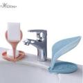 Soap Bar Holder Leaf Shape, Soap Dish with Draining Tray, Decorative Plastic Soap Saver, Soap Box with Suction Cup for Shower Bathroom Kitchen. 