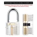 RHS Online Transparent Training Padlock +15PCS Stainless Steel Hook Lock Pick Set Locksmith Tools. 