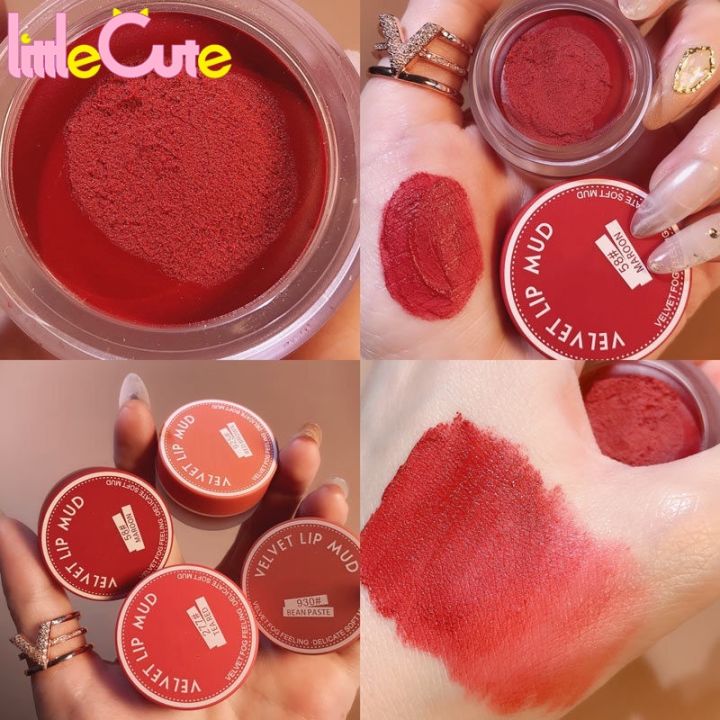 1Pc Canned Matte Lip Mud  Delicate Smooth Waterproof Non-stick Cup Lip Tint Moisturizing Lip Glaze
