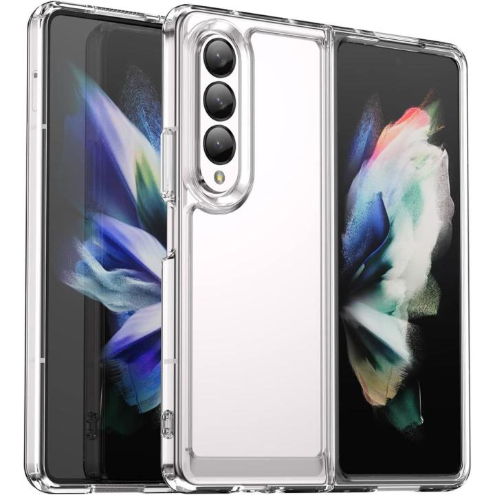 Transparent Soft TPU Bumper Case For Samsung Galaxy Z Fold 5 4 Case Hard Acrylic Back Fold5 Fold4 Fold 3 Cover