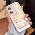 Case for OPPO A57 2022 4g oppo a77s 5g phone casing back cover Softcase Silicone shockproof Cover new design aesthetic Cartoon cat with holder for mirror JTMMZJ01. 