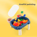 Drawing Projector Table Toy Projection Machine Electric Dinosaur Small Ball Shooting Game Decool Building Blocks Bricks Painting Board Doodle Tables Educational Toys For Toddlers & Kids Preschooling Early Age Learning Playset Best Gift For Children & Kid. 