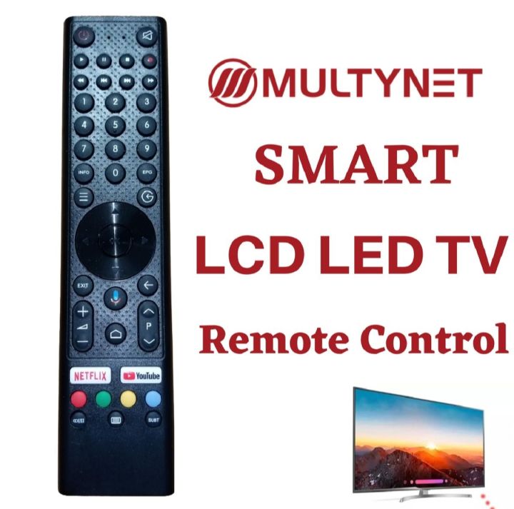 MultyNet SMART LCD LED TV Remote Control Without Voice with YouTub & Netflx button