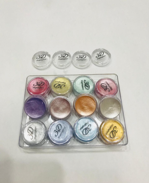 Professional%203D%20Highlighter%2012%20Color%20Palette%20Trendy%20Creamy%20Highlighters%20Kit%20Set%20Cosmetic%20Pressed%20Shimmer%20Shiny%20Pallete%20Box%20Matte%20Nude%20Large%20Size%20Pallet%20Tray%2012%20Shades%20Makeup%20Fixing%20Face%20and%20Body%20-%20Image%202