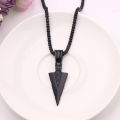 Wholesale Hiphop Jewelry Punk black Arrow Pendant Necklaces For Men. 