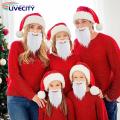 Santa Cosplay Beard Realistic Santa Claus Beard for Adults Kids Soft Fluffy Curly White Mustache Perfect for Santa Cosplay Party Costumes. 