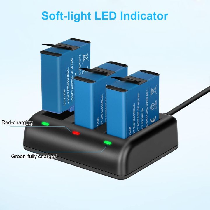 JYJZPB%203%20Pack%20Batteries%20for%20Go%20Pro%20He%20ro%208%20Battery,%20with%20Triple%20Fast%20Charger%20for%20Go%20Pro%20He%20ro%208%20Go%20Pro%20He%20ro%207%20Black%20and%20Hro%206/he%20ro5%20Black,%20He%20ro%202018%20Cameras%20Batteries%20(Blue)%20-%20Image%204