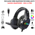 Gaming Headphones Rgb with Mic for PC, Pubg Mobile, PS4, Laptop - 360 Surround Sound Super Bass Vibration Over the Ear Wired Head Phones Headset for Gaming with Noise Cancelling Microphone. 