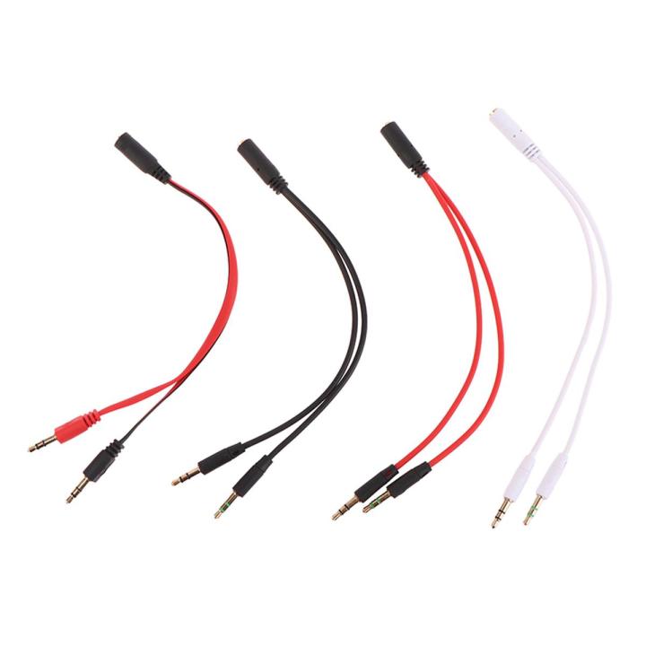 Audio Aux 2 in 1 Splitter 3.5mm Jack AUX Audio Cable Two Male To One Female Headphone Earphone Mic and Sound Conbo