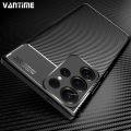 Vantime for Samsung Galaxy S25 Ultra S25+ Plus 5G Carbon Fiber Case Soft Rubber Back Shockproof Cover. 