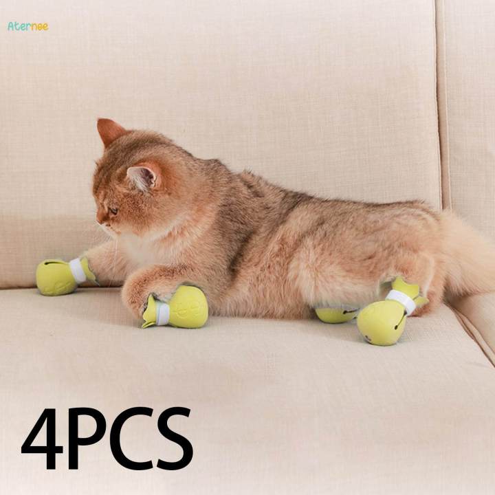 4%20Pieces%20Cat%20Feet%20Claw%20Covers%20Bathing%20Multifunctional%20Cat%20Shoes%20Anti%20Scratch%20-%20Image%202