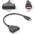 HDMI Male to Dual HDMI Twin Female 1 in 2 out Y Splitter Short Cable Converter for TV Xbox Blue-Ray DVD Players PS3, HDMI Male to Dual HDMI 1 Male to 2 Female HDMI Y Splitter Cable - Support Two TVs or Monitor Multi Monitor Adapter for HDMI HD, LED, LCD. 