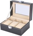 Watch Box for Men PU Leather Watch Organizer Storage Style Black Holds Up to 12 Watches. 