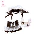Doll Maid Costume Headdress Apron Dress Set 20cm Cotton Stuffed Doll Clothes. 