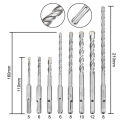 Yfashion 8Pcs/Set Round Shank Alloy Percussion Bit Concrete Wall Drilling ools Models:8 pcs ziplock bag. 