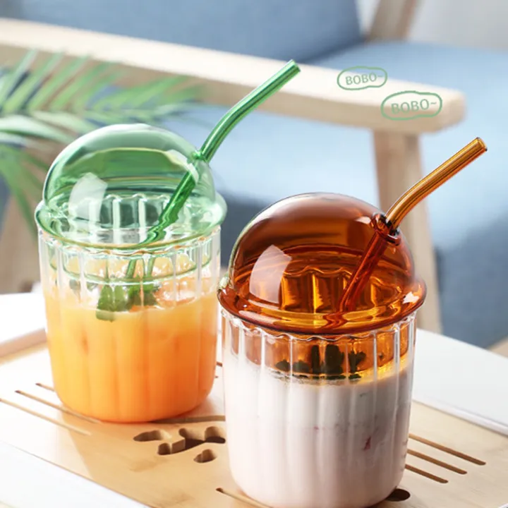 AFFAN'S%20HUB%20-%20400ml/500ml%20Coffee%20Mugs%20Aesthetic%20Ribbed%20Glass%20Cup%20with%20Lids%20&%20Straws%20-%20Wavy%20Coffee%20Mugs%20&%20Dome%20Lid%20Cups%20For%20Tea%20-%20Perfect%20for%20Iced%20Coffee,%20Juice%20And%20Bubble%20Tea.%20-%20Image%204