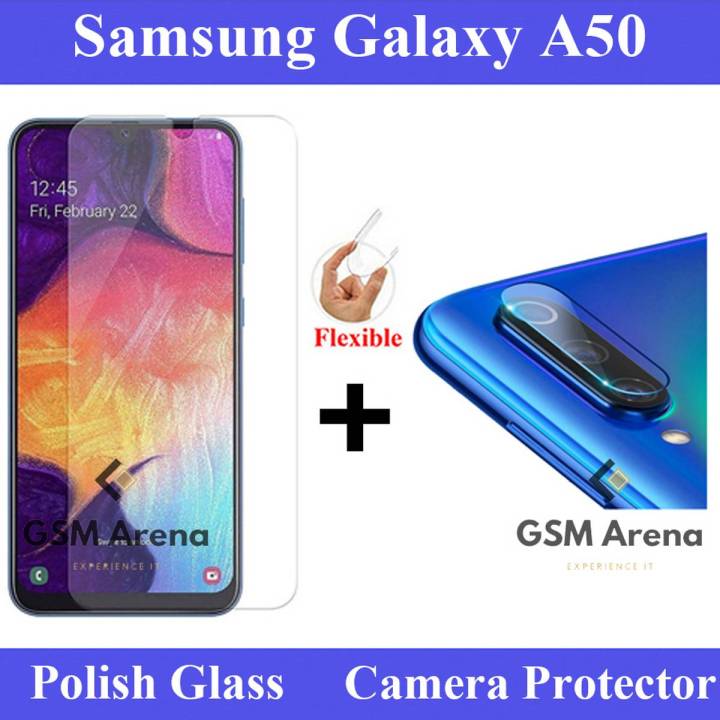 Samsung Galaxy A50 Tempered Glass Screen Protector Polish Glass + Back Camera 9H Gorilla Flexible Protector For Samsung Galaxy A50
