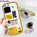 Jizetin for iPhone 6 Plus / iPhone 6S Plus Back Cover + Free Pop Socket Pick Stars Astronaut Soft Wavy Shape TPU Phone Case For Girls Boys. 