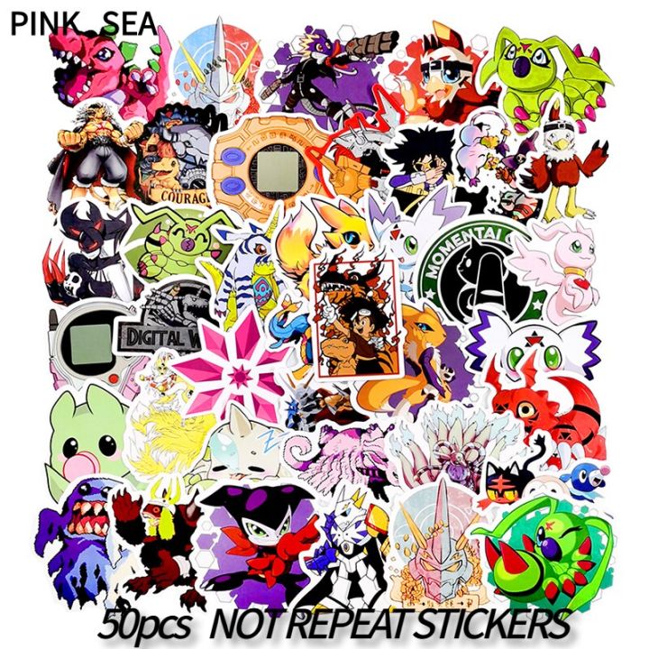 10/30/50Pcs/set Digimon Adventure Cartoon Anime Sticker For Decal Phone Case Kids Laptop Laptop Luggage Skateboard Suitcase