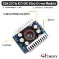DC Step Down Module, DC-DC 12A Adjustable High-Power Low-Ripple Step Down Module 95% Car Power Module for Storage Batteries & Power Transformer. 