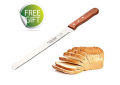 Cake Cheese and Bread Knife Slicer Stainless Steel Serrated with Solid Wood Handle Slicing, Lightweight Kitchen Expert. 