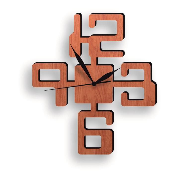 4 Number Modern Style 3D Wooden Wall Clock, Laser Cutting New Style Wood Wall Clock