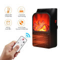 900W Plug in Flame Heater, 3D Flame Portable Ceramic Heaters Low Energy, Mini Space Heater Silent with Thermostat 12H Timer LED Display Overheat Protection Heater for Home Office Use (With Remote Control). 
